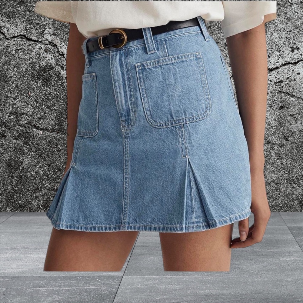 Madewell Light Blue Denim Mini Skirt